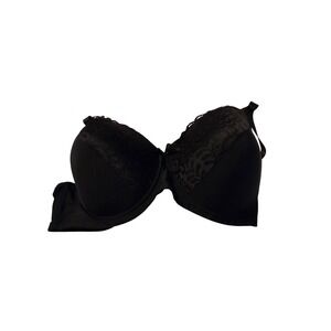 Violas Secret Style 3902 Black Lace Trim Full Coverage Bra 44DD